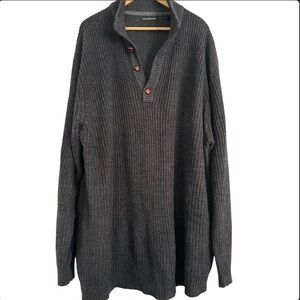 Men’s Vintage Weatherproof Charcoal Sweater with Red Button Accents Size 2XLT